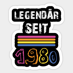 1980 Year Birthday Sticker